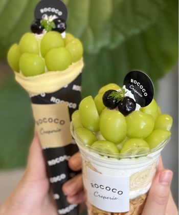 シャインマスカットクレープ・シャインマスカットパフェ